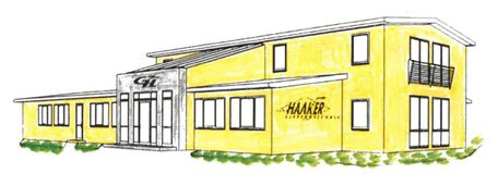 Zeichnung des Geschäftsgebäudes